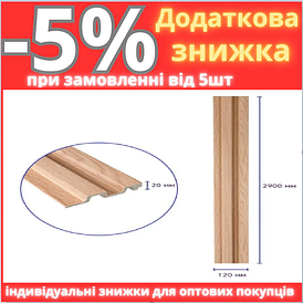 Декоративна PS рейка 2900*120*20мм (D) SW-00002145