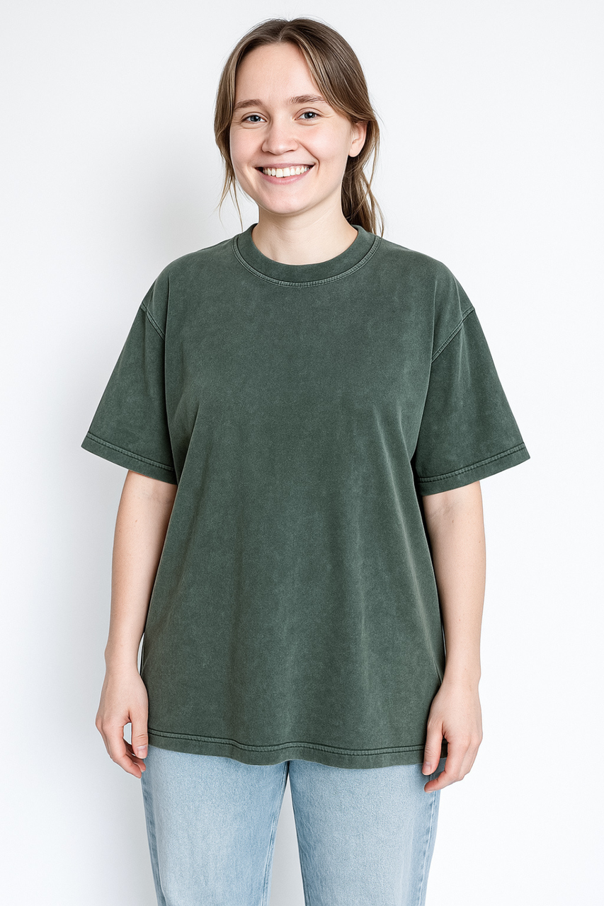 Футболка варенка жіноча тай-дай оверсайз Apmi хакі, фото 1