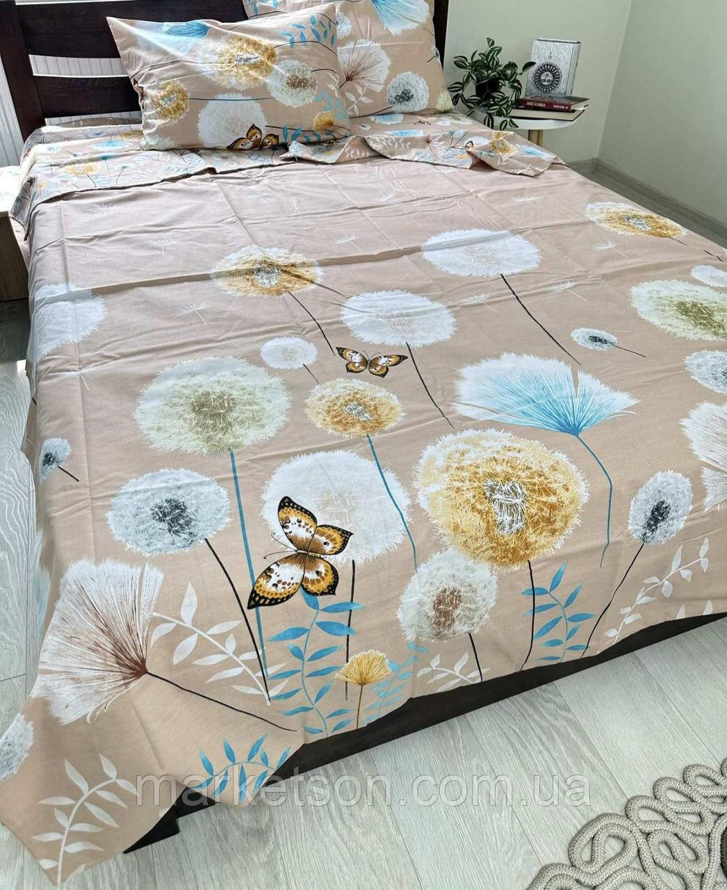 Дитяча полуторна постільна білизна бавовна Кульбабки