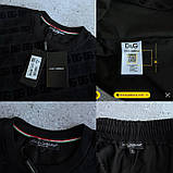 Чоловічий літній костюм футболка та шорти Dolce&Gabbana M2482 чорний, фото 2