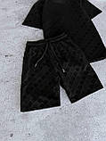 Чоловічий літній костюм футболка та шорти Dolce&Gabbana M2482 чорний, фото 4