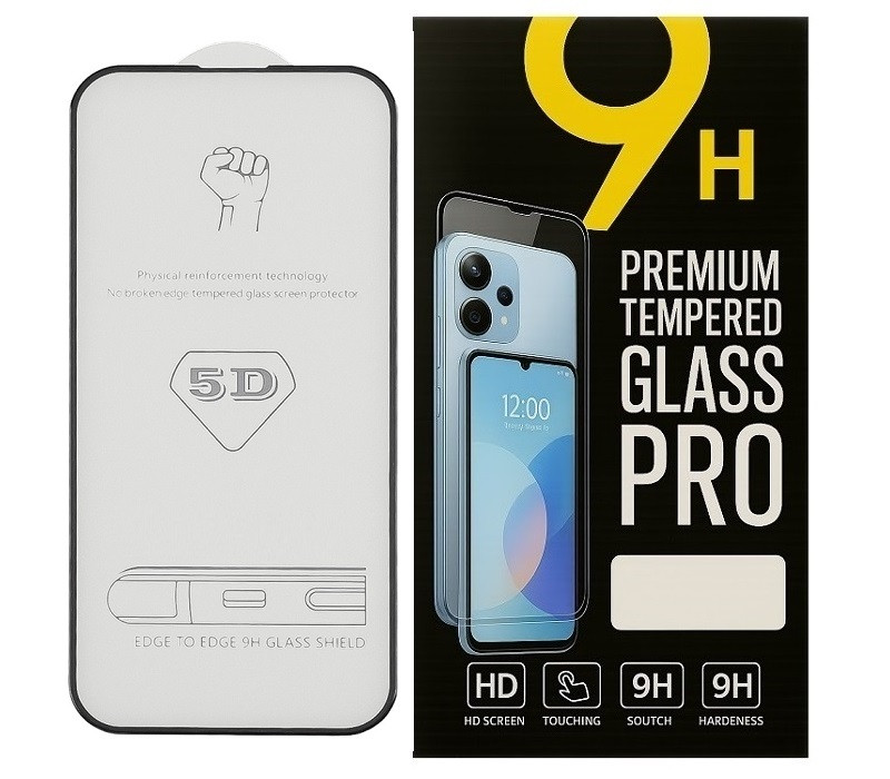 Захисне скло 5D для Apple iPhone 15 з чорною рамкою