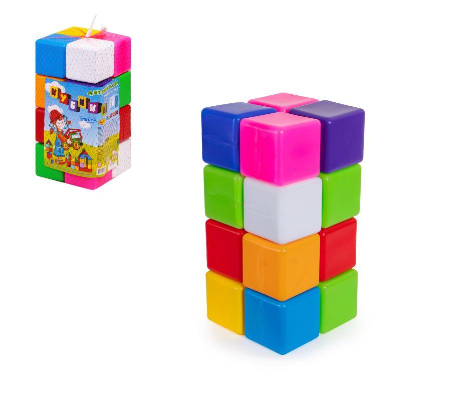 Кубики кольорові16шт (33*17*17 см) 111/1 в сітці Бамсик, фото 1