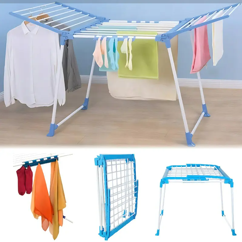 Складана сушарка для білизни Clothes dryer з тримачами для дрібних речей, 168 х 62 х 97 см, до 15 кг