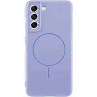 Чехол для Samsung Galaxy S21 FE силиконовый бампер Silicone Cover Lakshmi Full Camera with MagFit, сиреневый