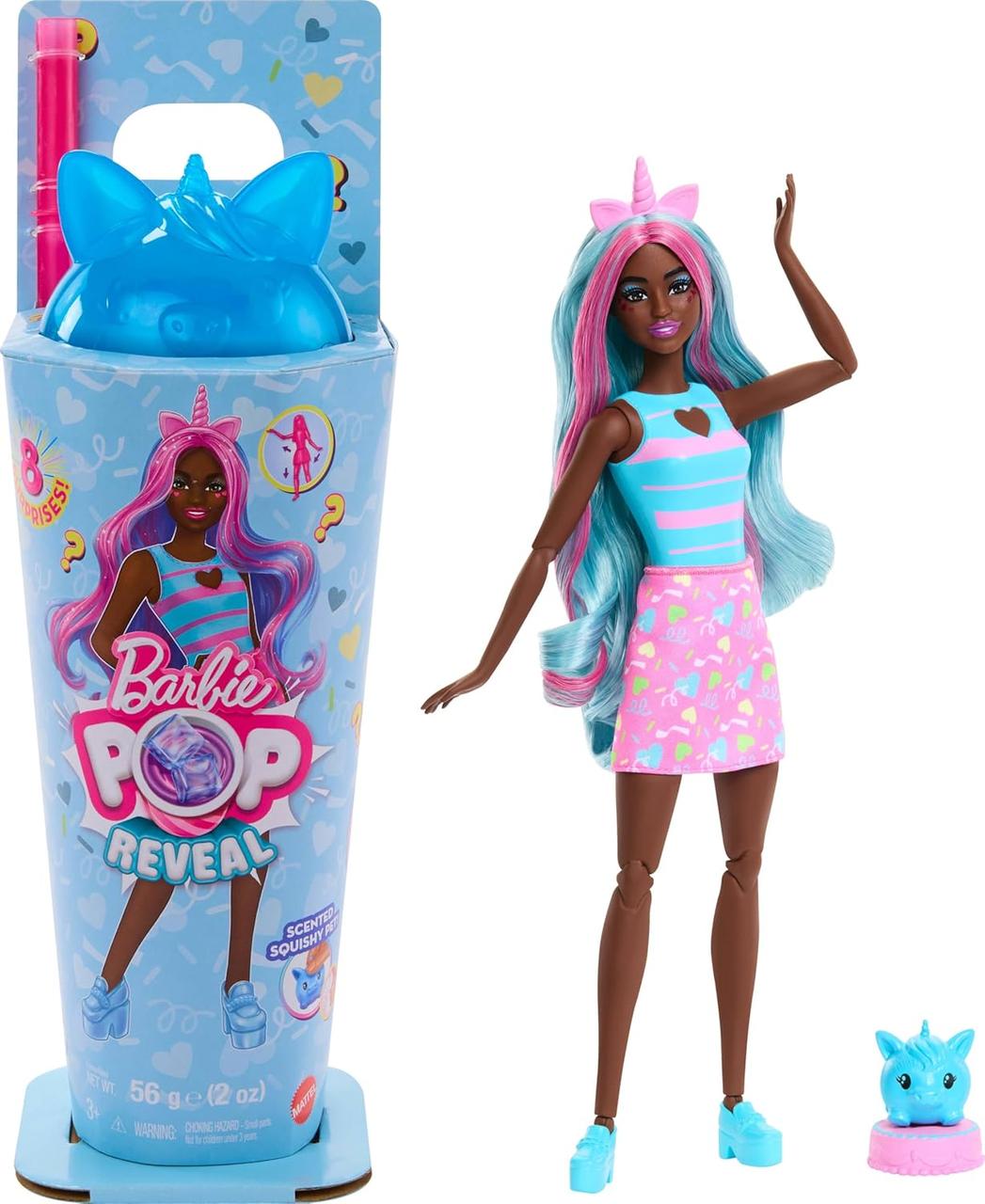 УЦІНКА (Прим'ята коробка) Лялька Барбі Единоріг Barbie Pop Reveal Series Doll & Accessories Set, Shakes Series, Scented Unicorn, фото 1