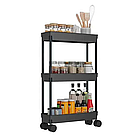 Полиця на колесах на 3 яруси (61×40×26 см), STORAGE RACK 3/ Полиця органайзер/Полиця етажерка, фото 3