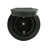 Розетка із заземленням із накладною кришкою антрацит xOne