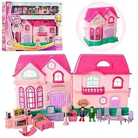 Будиночок 16526 D (12) 2 поверхи, 2 фігурки персонажів, меблі, світло, звук, на батарейках, в коробці