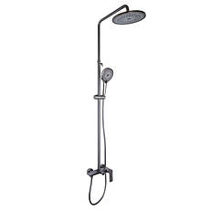 Душова система для душу Qtap Slavonice на два споживачки QTSLA110GMB45913 Gunmetal Black PVD