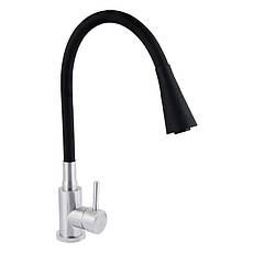 Змішувач для кухні Lidz Aria 015F31 з гнучким виливом (k35) LDARI015F31BNK31872 Black / Nickel