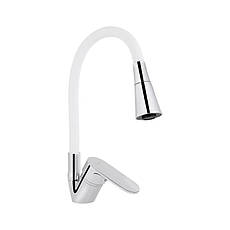 Змішувач для кухні Lidz Tani 008F3 з гнучким виливом (k40) LDTAN008F3WCR37037 White / Chrome