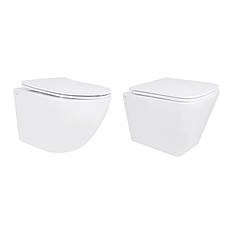 Акційний набір: унітаз підвісний Jay Ultra Quiet QT07335177W 485х360х320 + Tern Ultra Quiet QT17332303ASW