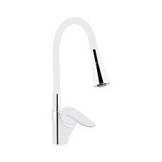 Змішувач для кухні Lidz Tani 007F3 з гнучким виливом (k40) LDTAN007F3WCR40423 White / Chrome