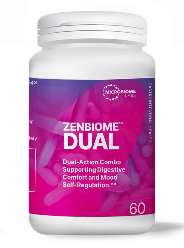 Microbiome Labs Zenbiome Dual / Комплекс пробіотиків підтримка травлення та настрою 60 капсул