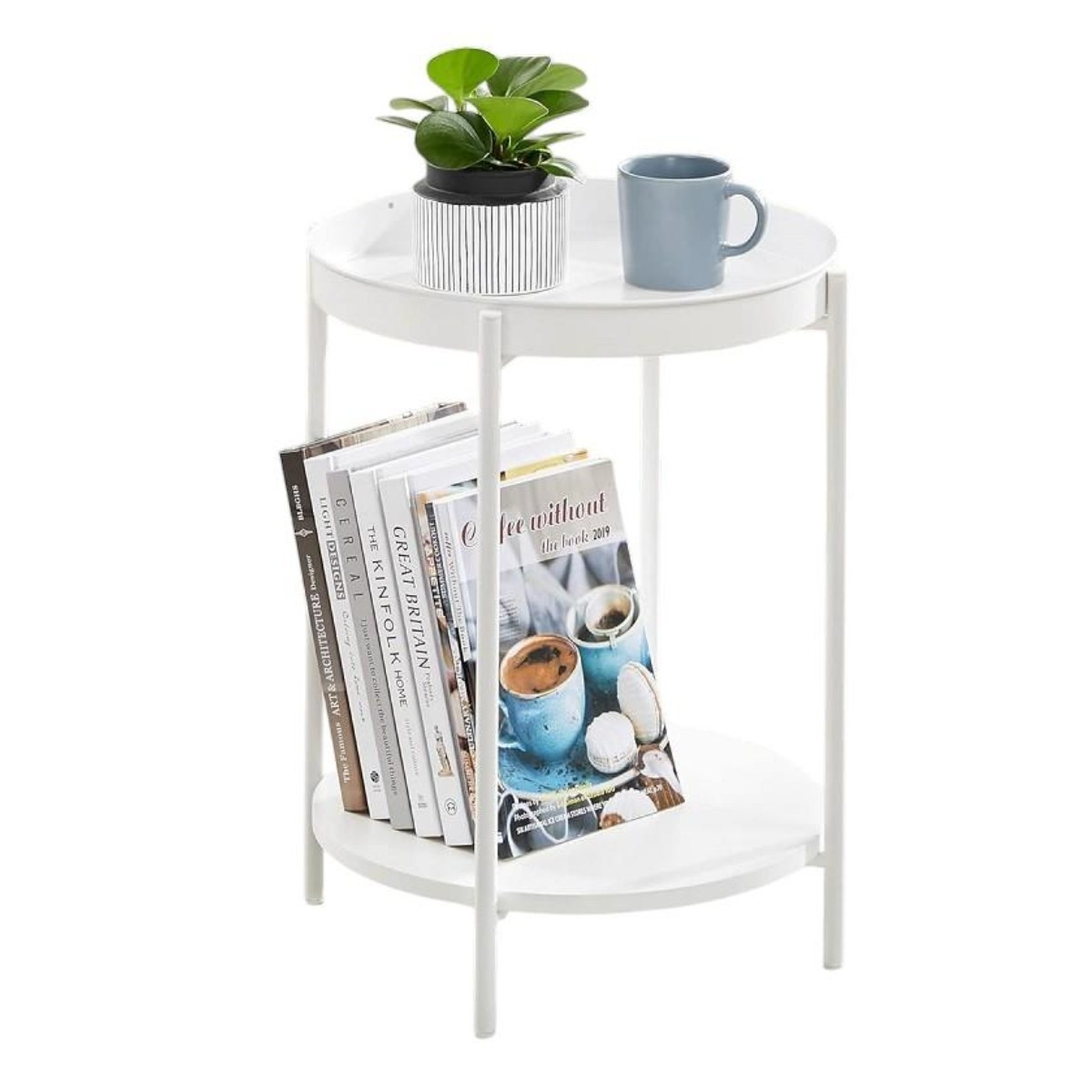 Стіл журнальний Modern Home 2 яруси 42 х 42 х 52 см (M50279-W) Білий