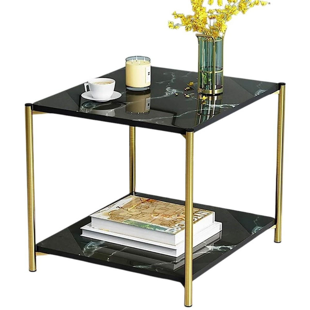 Стіл журнальний Modern Home 2 яруси 40 х 40 х 43 см (M50268-BL) Чорний