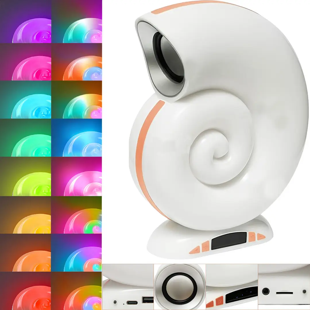 Креативна бездротова Bluetooth-колонка з підсвіткою RGB L-39/ Колонка з годинником і будильником