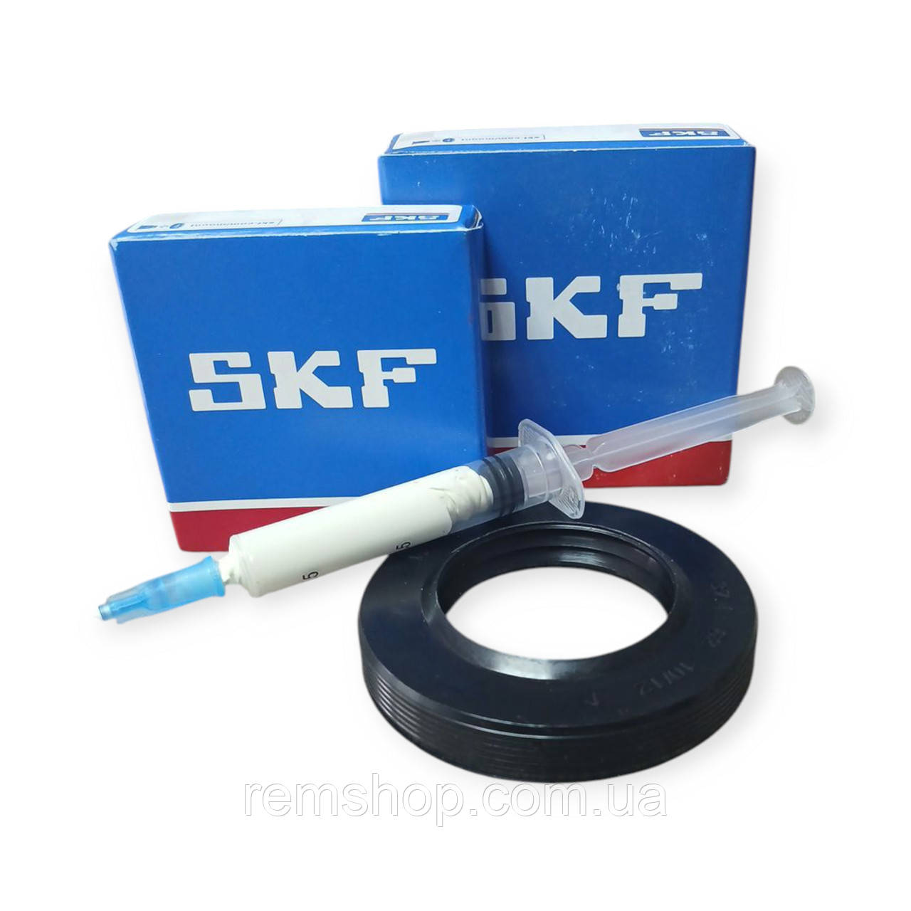 Ремкомплект бака для пральної машини Bosch 619808, 6205/6206 (SKF), сальник 37.4x62x10/12