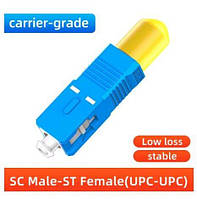 Оптико-волоконний перехідник SC/UPC-male to ST/UPC-female, одномодовий адаптер FTTH