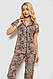Піжама жіноча з принтом, колір бежевий, 243R19012, фото 2