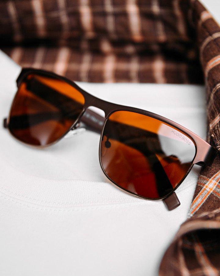 Чоловічі сонцезахисні окуляри Hugo Boss Brown, фото 1