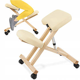 Колінний стілець ортопедичний 4FIZJO Pure регульований, на коліщатах Beige (P-5905973402804)