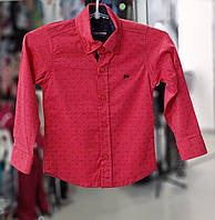 Красная праздничная рубашка для мальчика 1-3 л, детская голубая нарядная рубашка с бабочкой с длинным рукавом