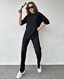 Костюм жіночий футболка та штани рубчик мустанг 42-44 44-46, фото 2