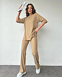 Костюм жіночий футболка та штани рубчик мустанг 42-44 44-46, фото 3