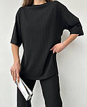 Костюм жіночий футболка та штани рубчик мустанг 42-44 44-46, фото 4