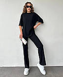 Костюм жіночий футболка та штани рубчик мустанг 42-44 44-46, фото 8