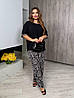 48-60 Жіночий літній повсякденний костюм футболка зі строкатими штанами, фото 5
