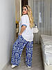 48-60 Жіночий літній повсякденний костюм футболка зі строкатими штанами, фото 4