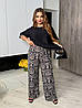 48-60 Жіночий літній повсякденний костюм футболка зі строкатими штанами, фото 7
