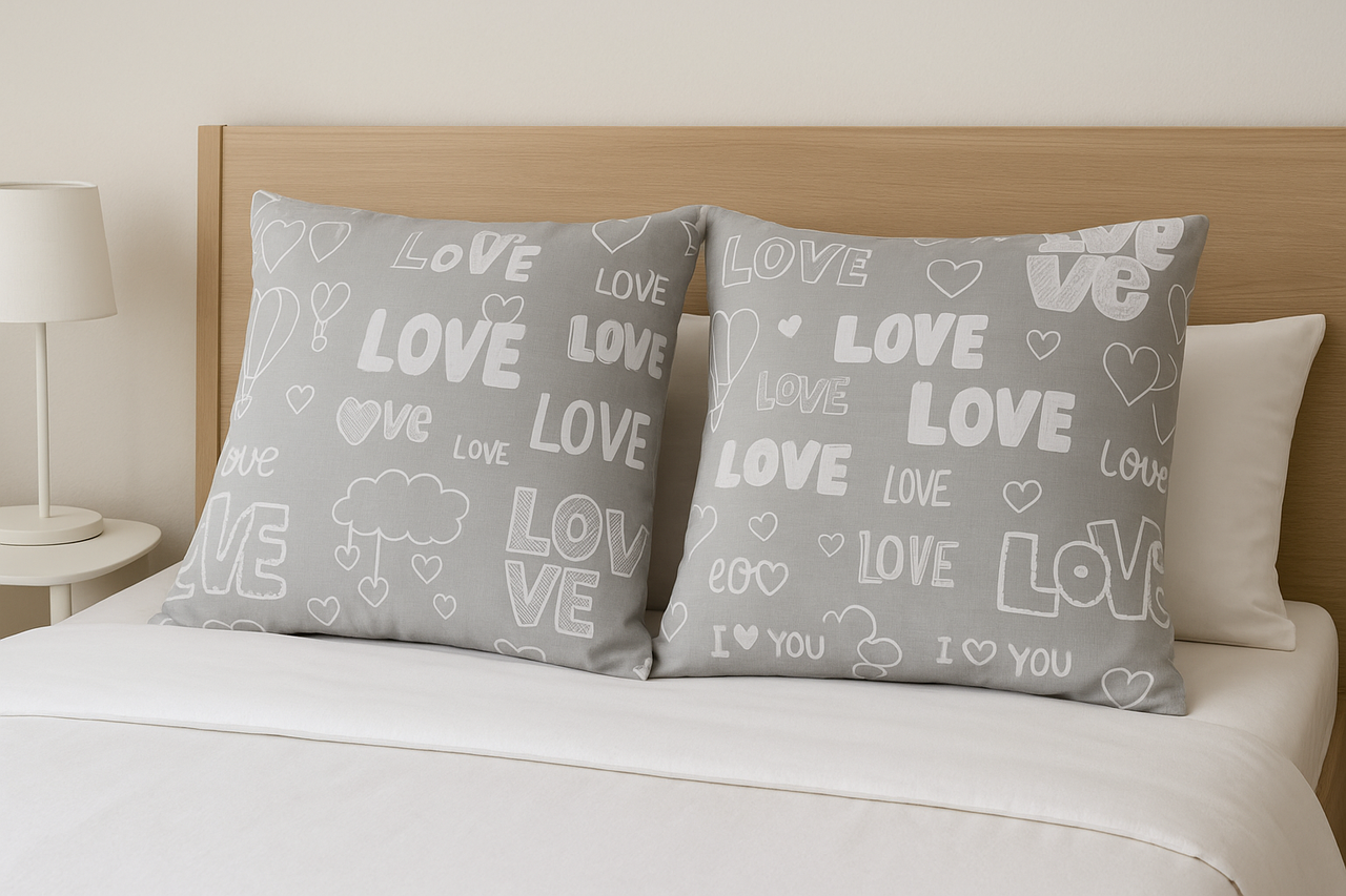 Наволочка (Бязь) "I love you" | 70х70 від 2х шт., фото 1