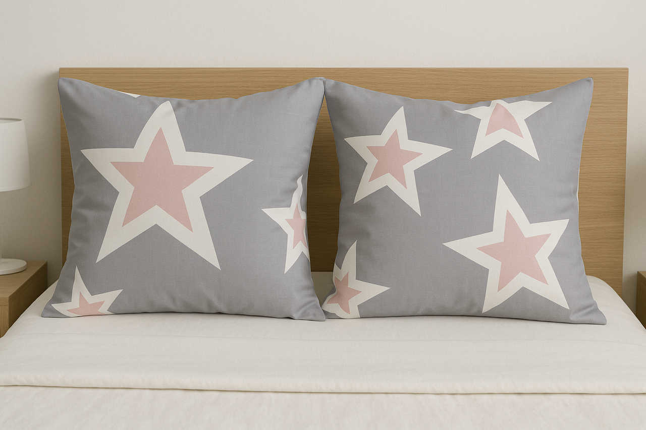 Наволочка (Бязь) "Stars on Grey" | 70х70 від 2х шт., фото 1
