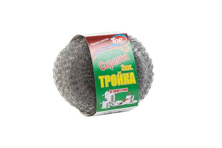 Шкребок для посуду нержаві́йна сталь Toppack 3шт. 60г.