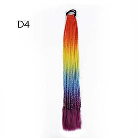 Хвіст на резинці накладна з косами 12 шт омбре  кольори - різнокольоровий. Канекалон D4