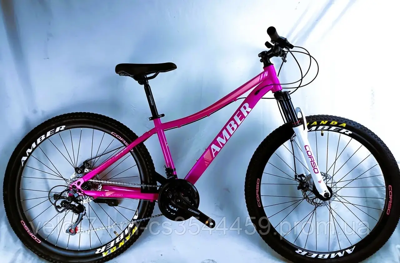 Велосипед Спортивний Corso 27.5" дюймів «Amber» стальна рама 15’’, обладнання Shimano 21 швидкість, в коробці