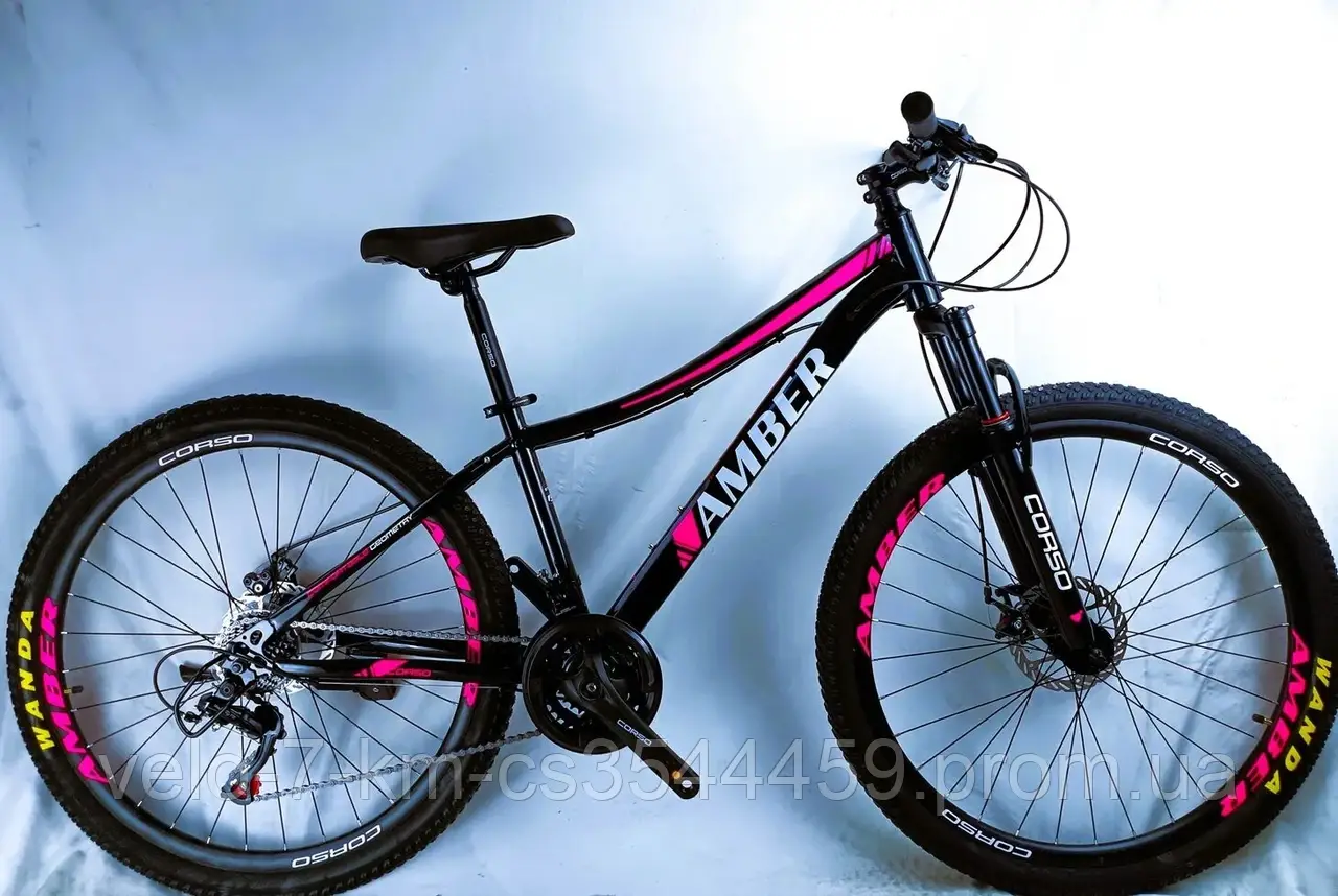 Велосипед Спортивний Corso 27.5" дюймів «Amber» стальна рама 15’’, обладнання Shimano 21 швидкість, в коробці