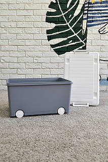 Ящик для зберігання іграшок Tega Junior середній розмір, Сірий