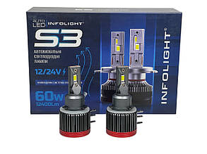 Led-лампи світлодіодні Infolight H15 S3 12v 60 w 12400 lm 6000 k комплект