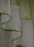 Ламбрекен Firanka Асиметрія Шифон карниз 250см салатовий з білим (23_2,5м), фото 3