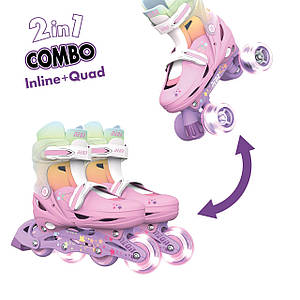 Роликові ковзани Neon Combo розмір 34-37 веселка (NC49R4)