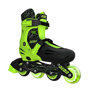 Роликові ковзани Neon Inline розмір 34-37 зелений (NT08G4)