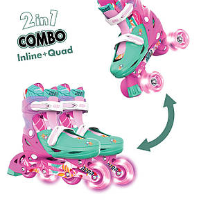 Роликові ковзани Neon Combo розмір 34-37 квіти (NC49F4)