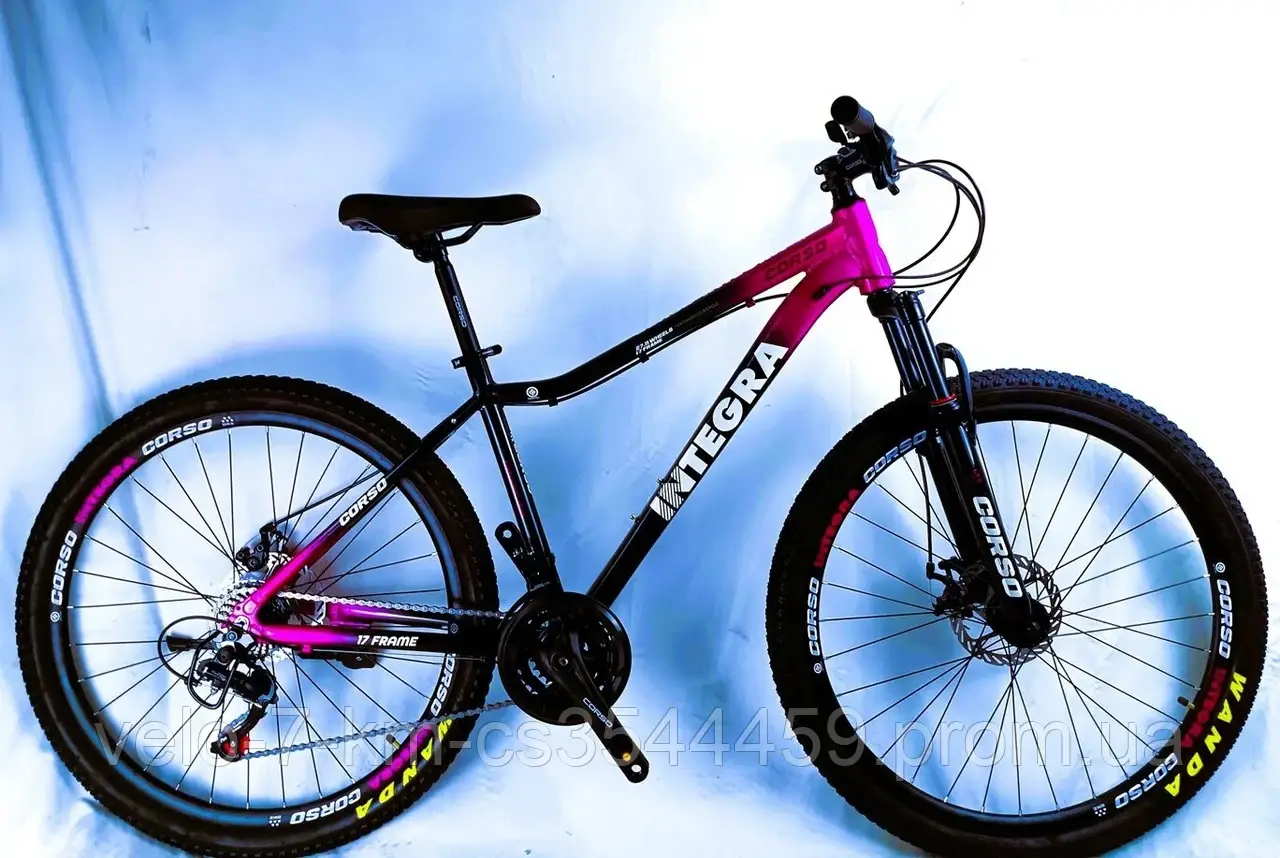 Велосипед Спортивний Corso «Integra» 27,5" дюймів рама алюмінієва 17", обладнання Shimano 21 швидкість, зібран 75%