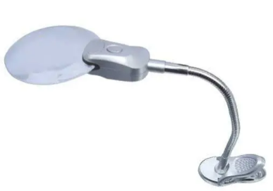 Лупа настільна MG4B-4A гнучка з прищіпкою, з LED-підсвіткою, 2.5X діаметр 107 мм, 6X діаметр 24 мм, фото 1