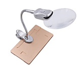 Лупа настільна MG4B-4A гнучка з прищіпкою, з LED-підсвіткою, 2.5X діаметр 107 мм, 6X діаметр 24 мм, фото 6